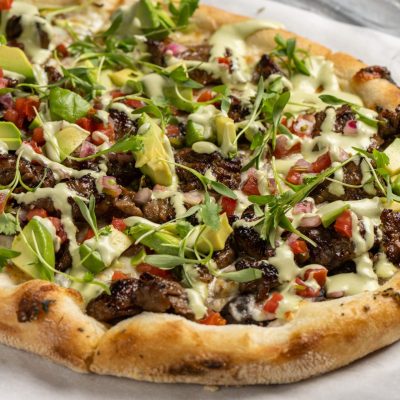 Flatbread Pizza served at Cork & Batter | Restaurant Near SoFi Stadium and Kia Forum in Inglewood, CA